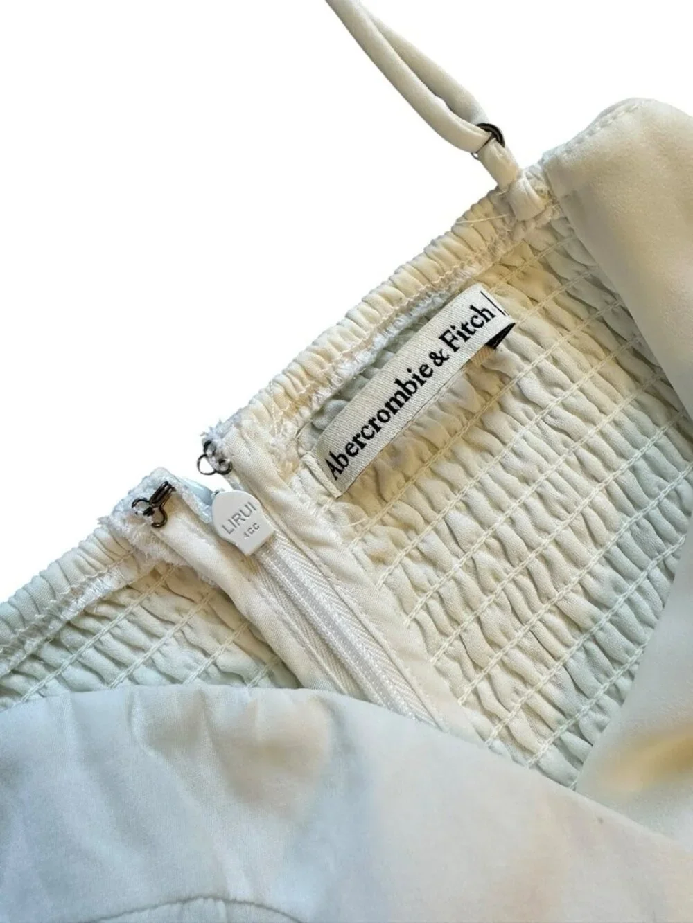 Abercrombie‎ & Fitch Dress Women LT Cream Maxi Y2K Fairy Coquette Streetwear